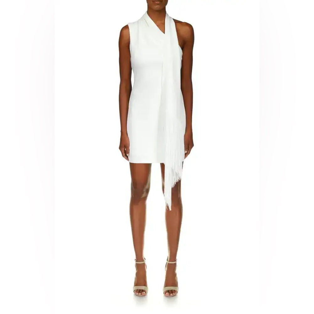 One33 Social One-Shoulder Drape‎ White Dress 10 Party Gala Business Preppy
